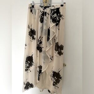 Floral High-Low Maxi Skirt